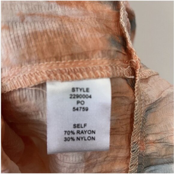 Current Air Tie Dye Tiered Dress Womens Size Small Gauze Peasant Tie Neck - Picture 9 of 9